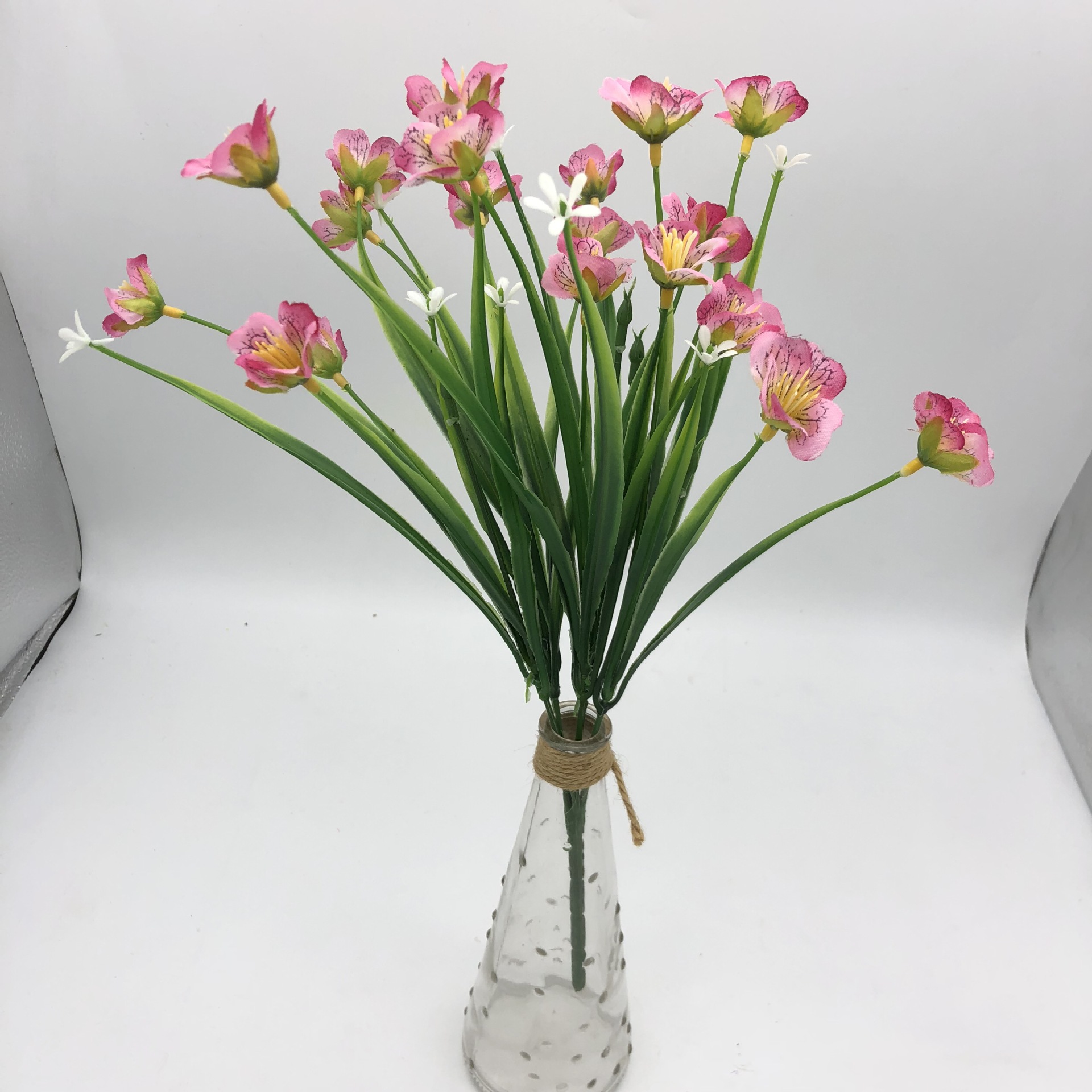 仿真花塑料花假花 丝印兰花 春草花 婚庆酒店家居装饰