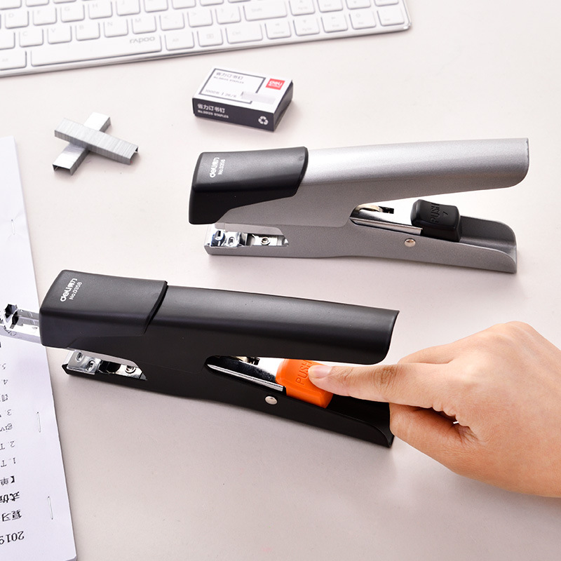 得力0358订书机手握式订书器学生用订书机加厚家用钉书机20页装订