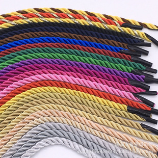 厂家批发彩色涤纶三股绳 定做三股手提袋绳子 定制涤纶三股扭绳