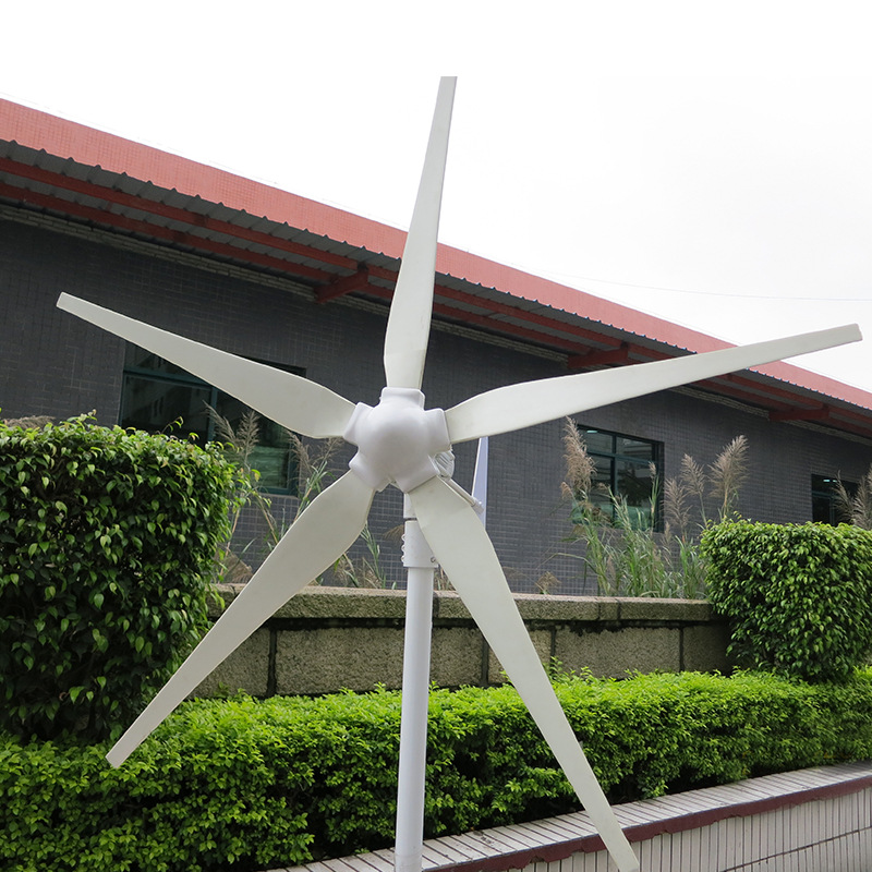 厂家销售家用风力发电机300w六叶片微小型风力发电12v24v风能发电