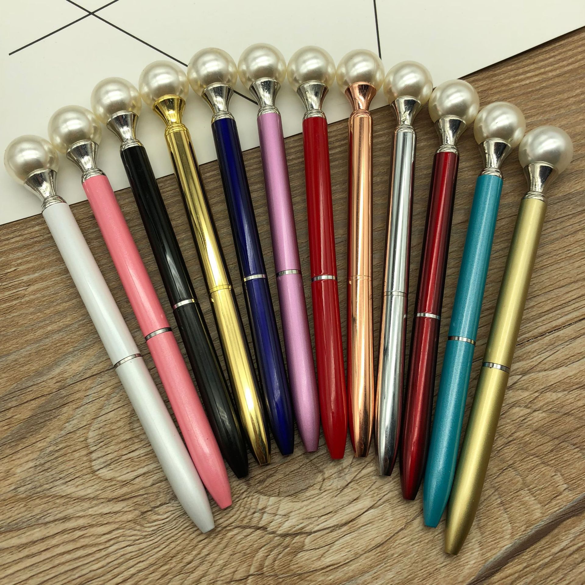 Pearl Ballpoint Pen Metal Pen Factory Wholesale in Stock Large Rhinestone Pen Series