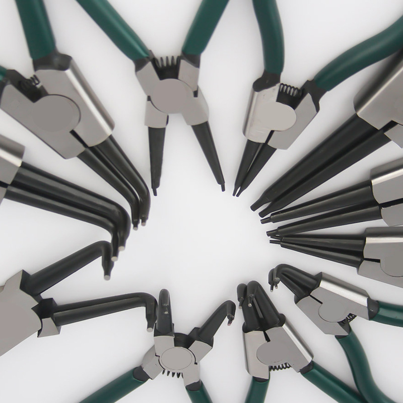 内卡外卡 两用7寸直口曲口弹簧钳 穴用轴用卡黄钳 7寸卡簧钳