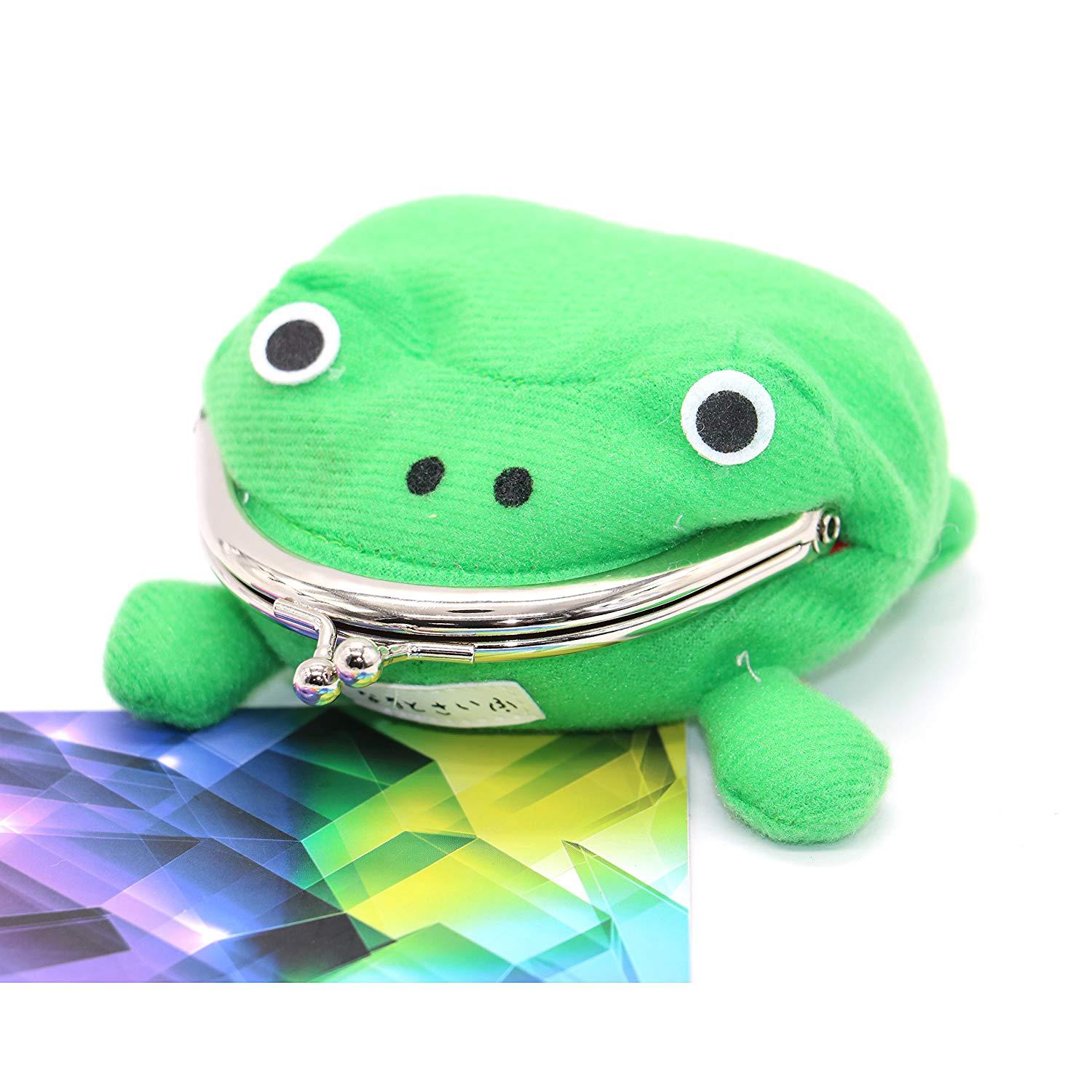 可爱绿色青蛙硬币袋角色扮演道具毛绒玩具钱包日常磨损和撕裂