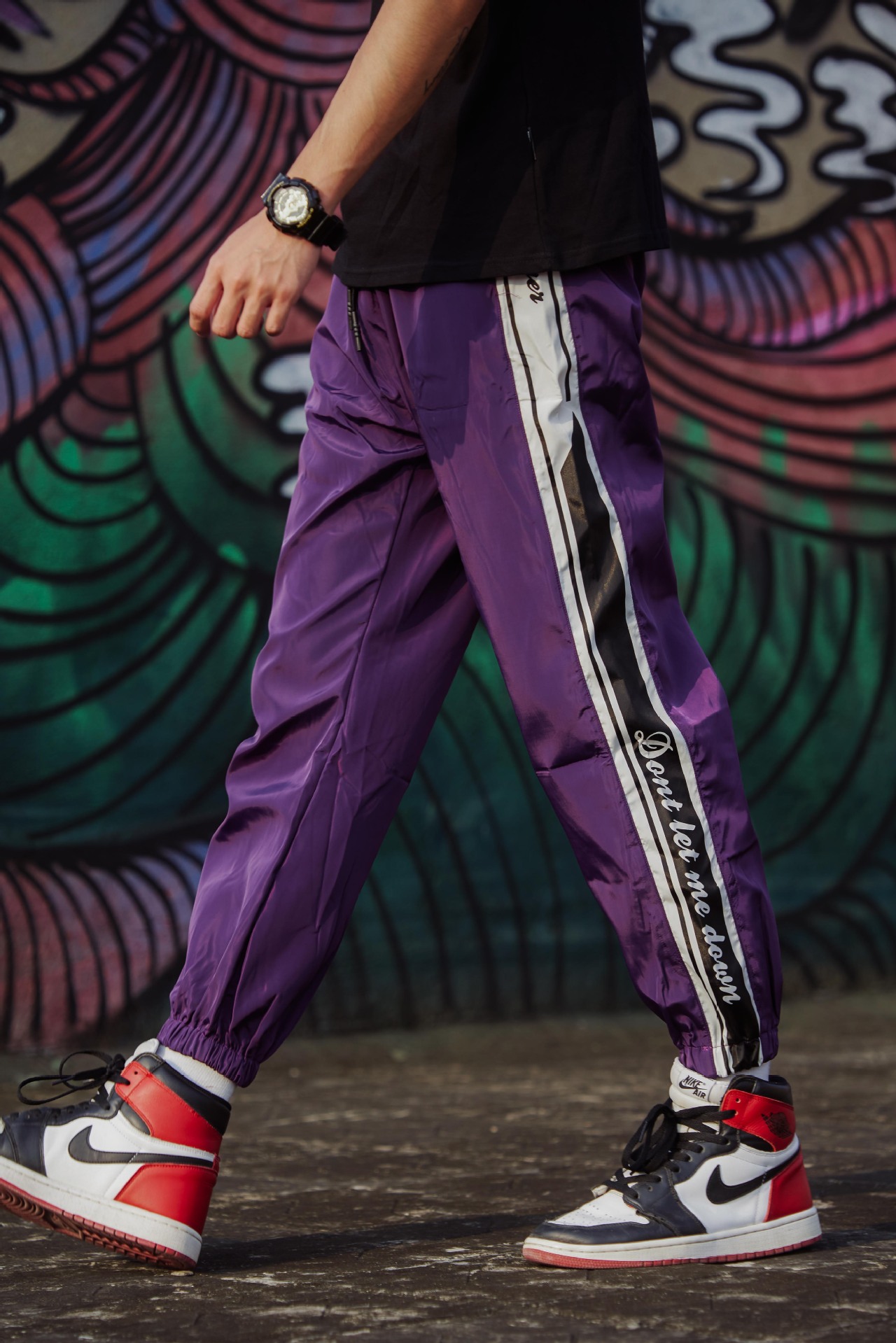 港风原宿ins男士裤子秋季长裤束脚裤bf嘻哈宽松潮牌哈伦休闲裤男