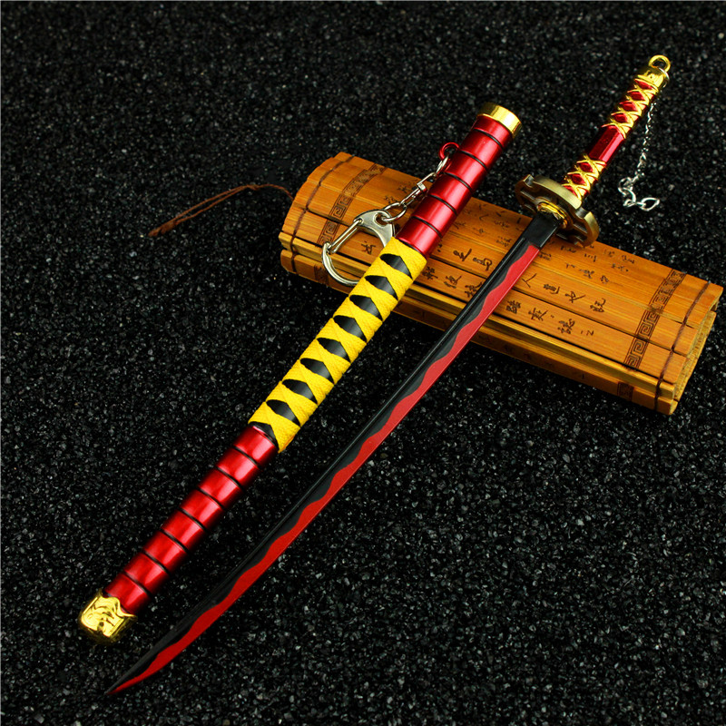 索隆三刀流三代鬼彻精品店绑绳鬼扯带刀鞘合金模型22cm