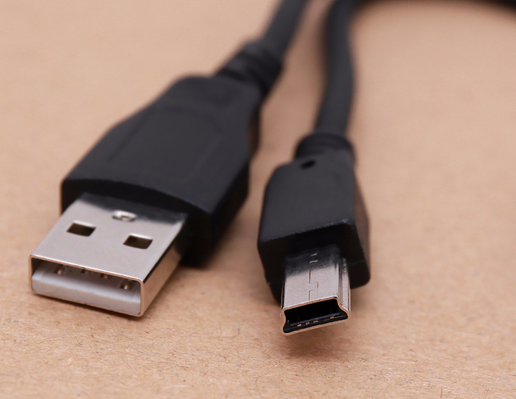 跨境货源迷你t形口mp3数据线铜芯mini5p usb安卓手机mp4 v3充电线