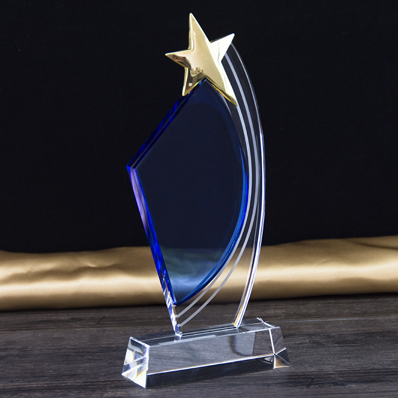 批发水晶奖杯奖牌 浦江水晶奖杯三线条水晶奖杯颁奖礼品