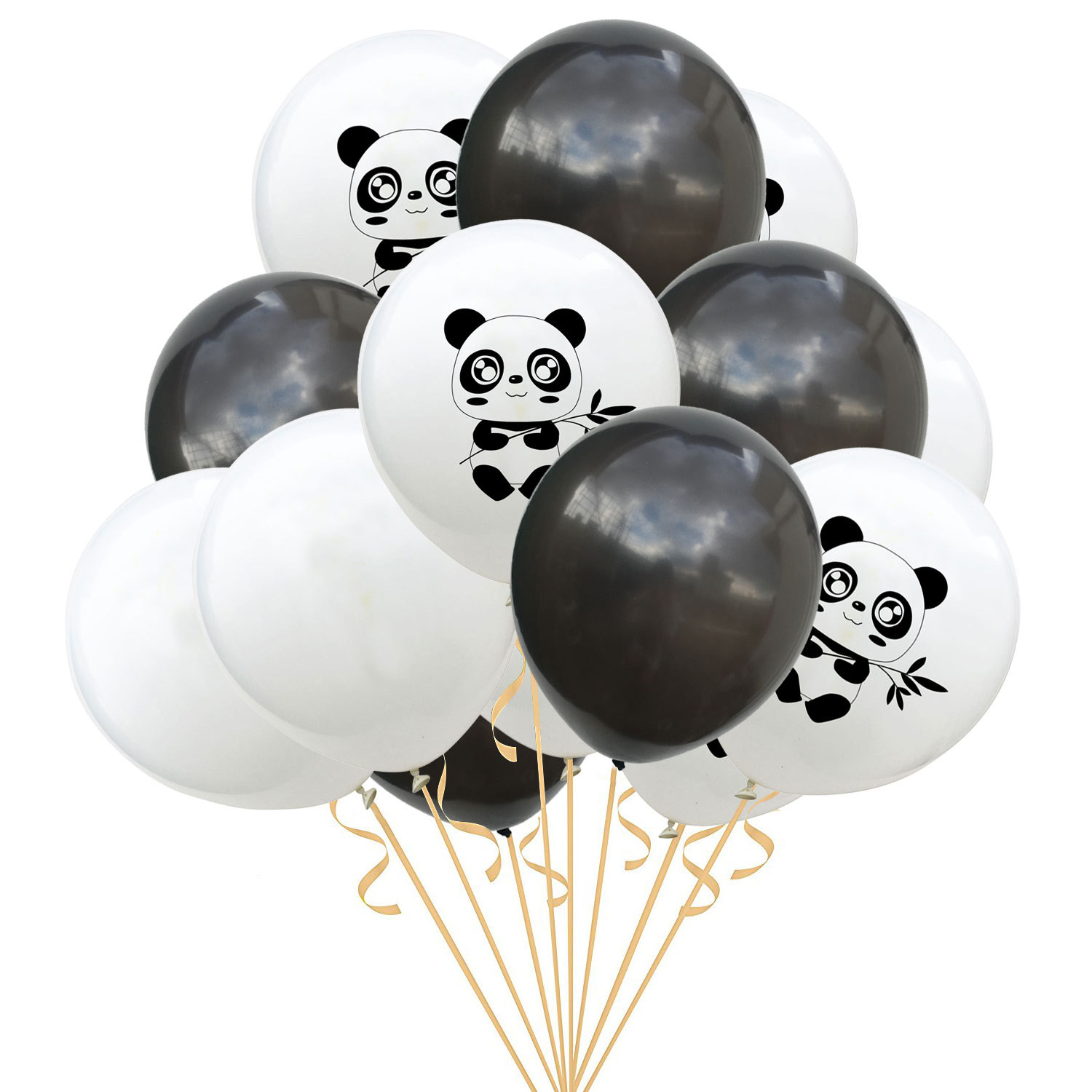 12寸外贸气球 乳胶可爱熊猫印刷气球动物气球儿童节生日派对装饰