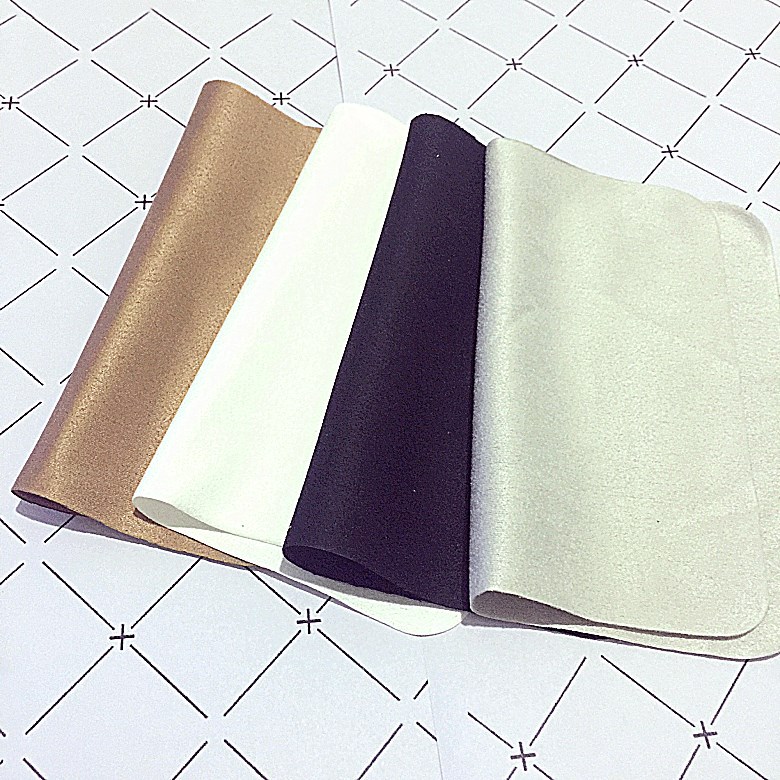 厂家批发定做纯色麂皮绒眼镜布黑色海岛丝清洁布超细纤维擦拭布