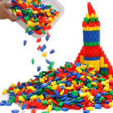 火箭子弹头桌面积木玩具益智儿童拼插塑料幼儿园桌面拼插玩具厂家