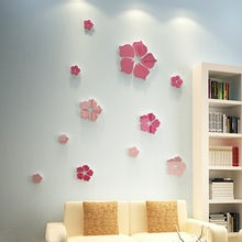 温馨浪漫花朵3d立体墙贴亚克力客厅卧室玄关背景墙面装饰自粘贴画
