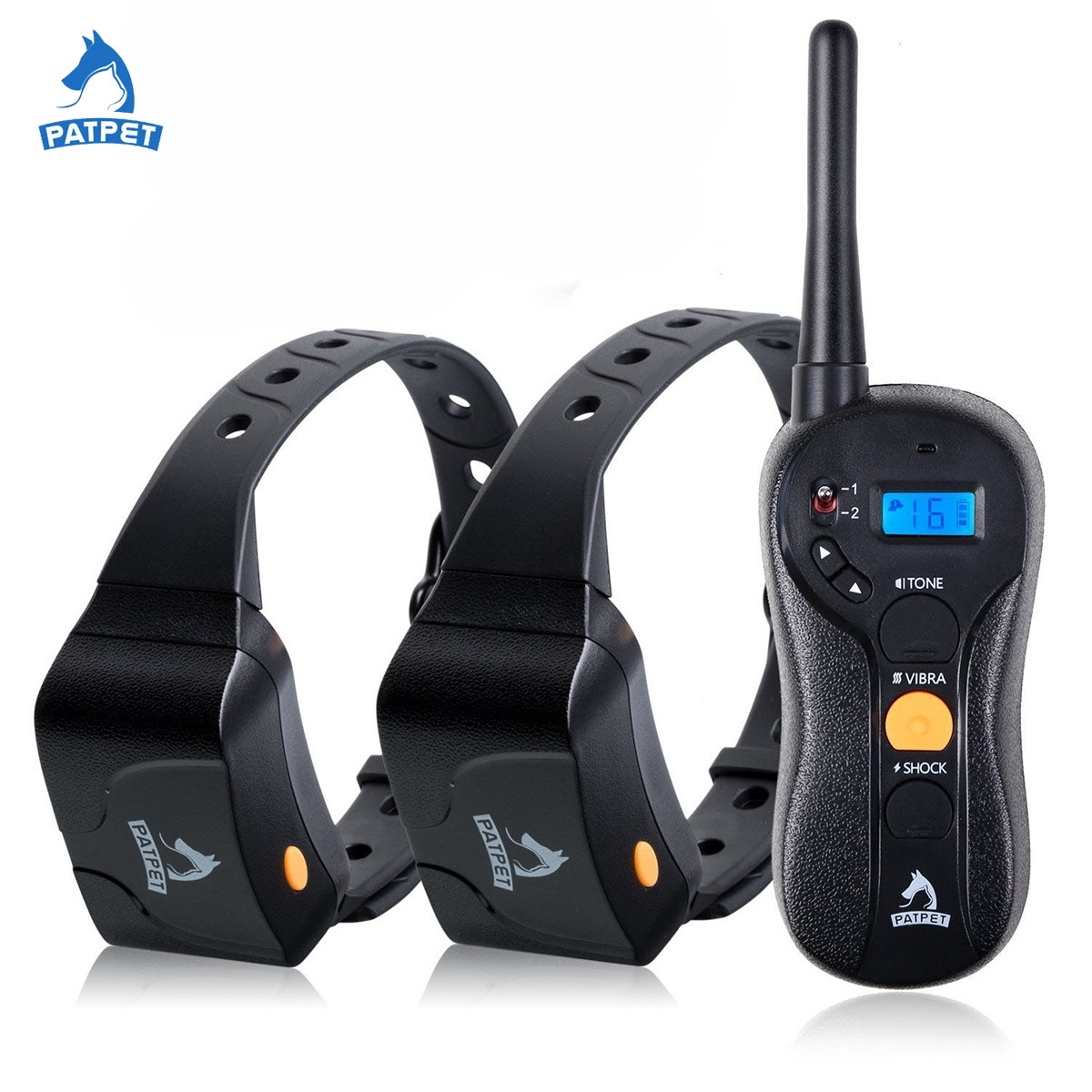 派特训狗器亚马逊 一拖二宠物遥控训练器 充电电击止吠器