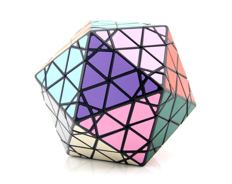 mf8魔方吧二十面体三号魔方黑色 异形20面切面变形益智减压魔方