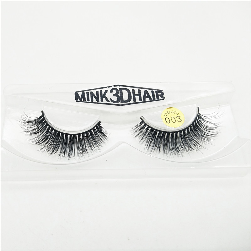 003 Mink Hair False Eyelashes 3D Handmade Eye Tail Pull Long Natural Long Student Plain Eyelash