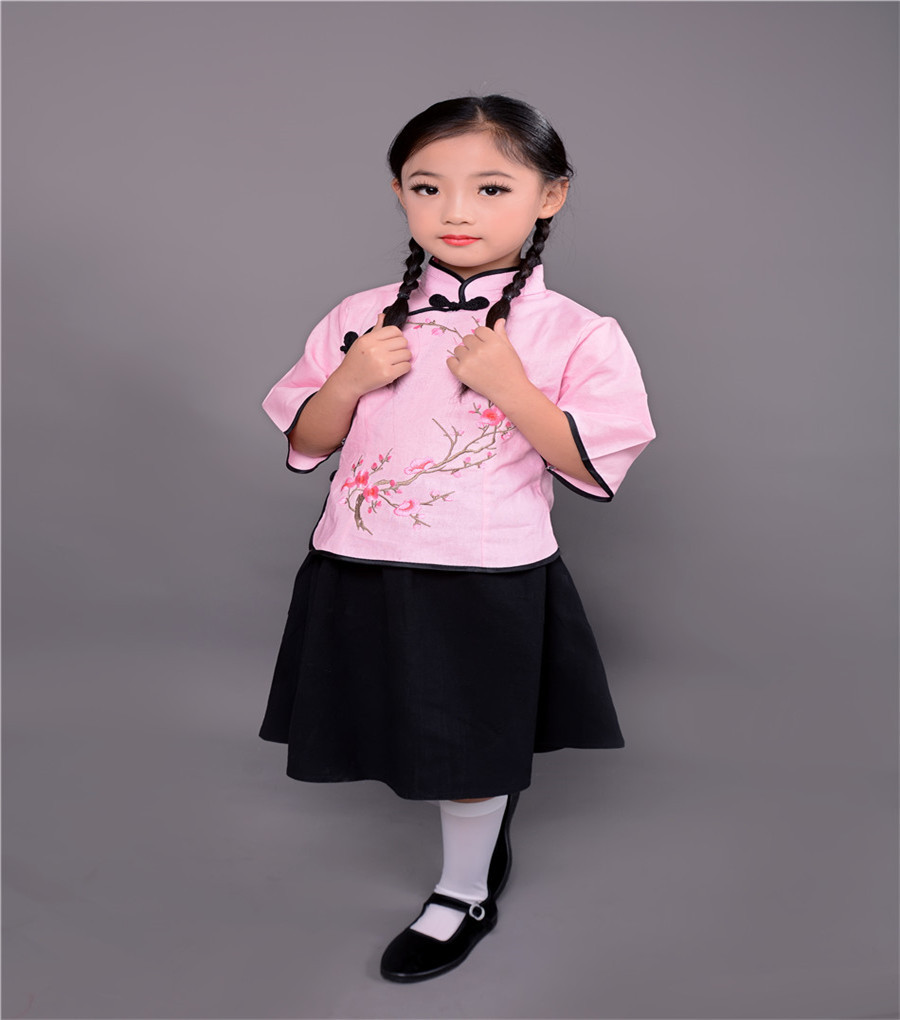 儿童中山装男女童民国服装五四青年学生装中小学生合唱表演演出服