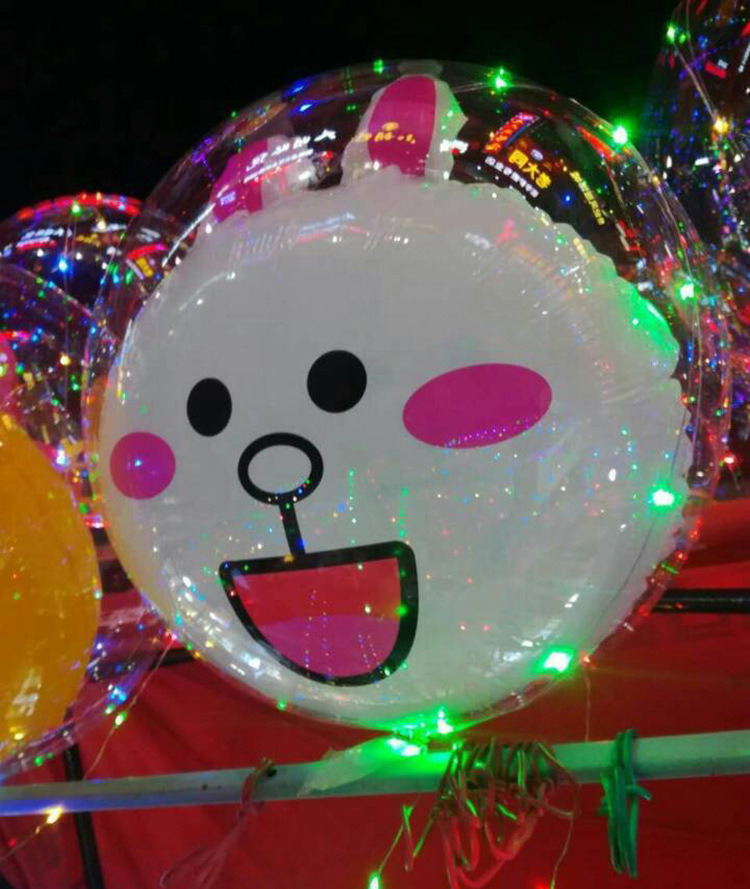 微商地推礼品儿童玩具18寸七彩闪光卡通波波球网红七彩发光波波球