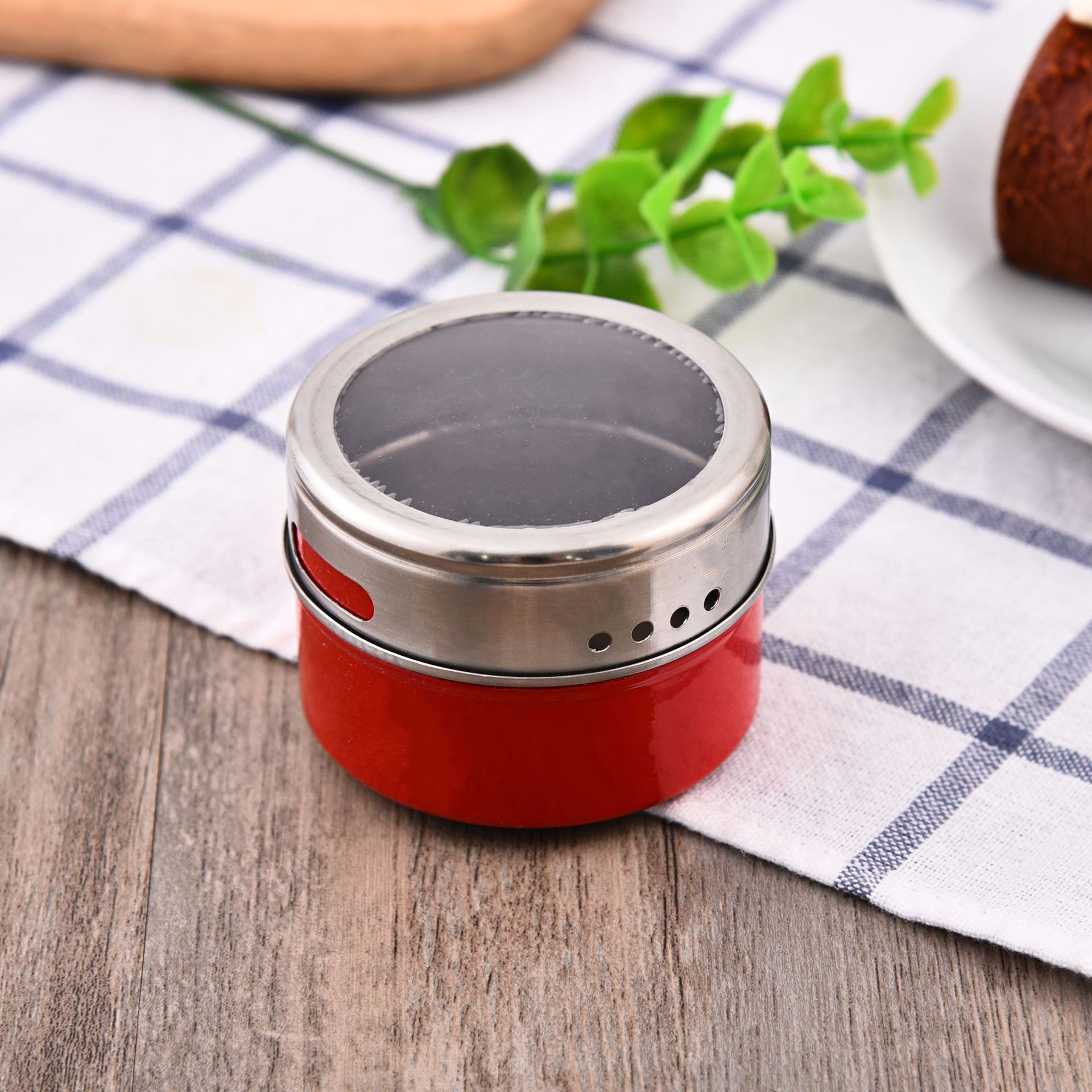 批发不锈钢撒粉器瓶胡椒粉调味罐撒料罐子 可可粉筛旋转调味瓶