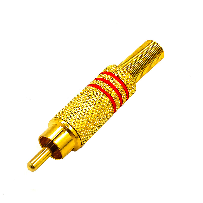 高品纯铜镀金av莲花接头 焊接 音视频插头rca音响线 音响喇叭功放