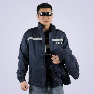 定制香港版防水透气冲锋衣夹克eski短风衣执勤二合一防寒服