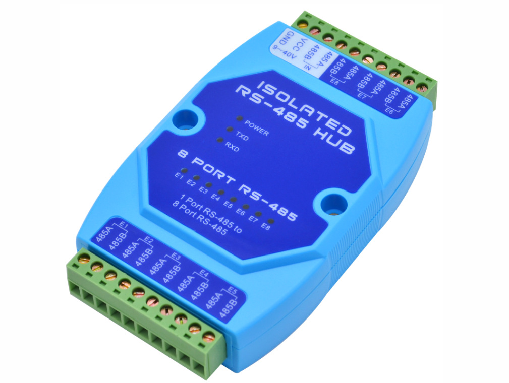 8口485集线器 8路rs485分配器 工业级光电隔离型中继器jpx-6081
