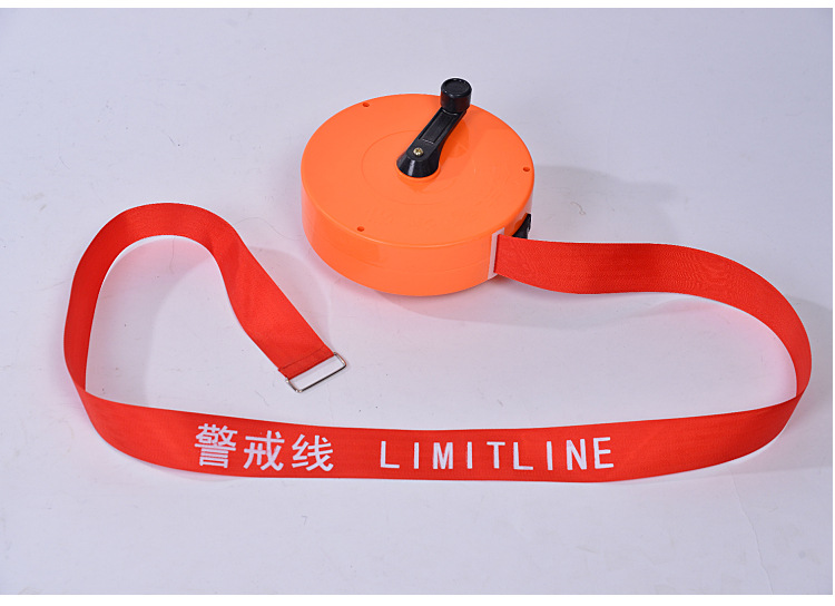警戒线 安全警示带帆布盒装红色50米100米警示带隔离线施工警示线