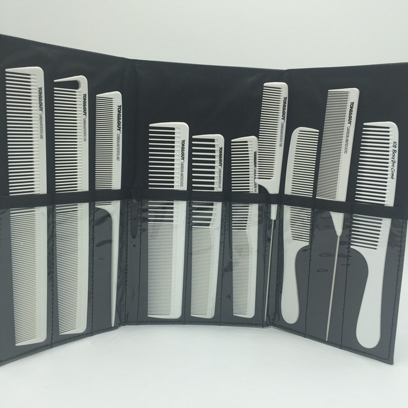 象牙白套装梳子10把尖尾梳理发梳美发梳套装防静电疏密齿平头梳