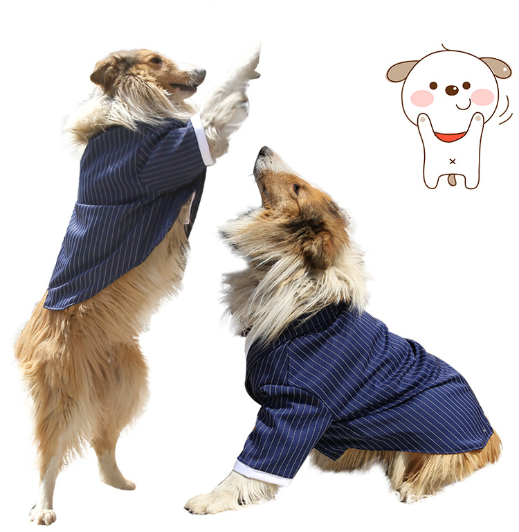 大型犬服装大狗条纹领结西装金毛哈士奇衣服狗狗衣服宠物用品批发