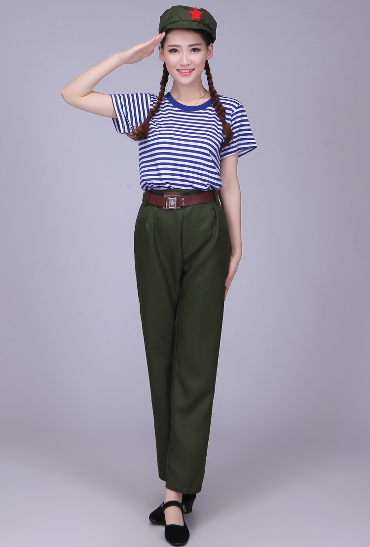 成人海魂衫长短袖套装知青文革时期军装毕业照聚会合唱摄影班服