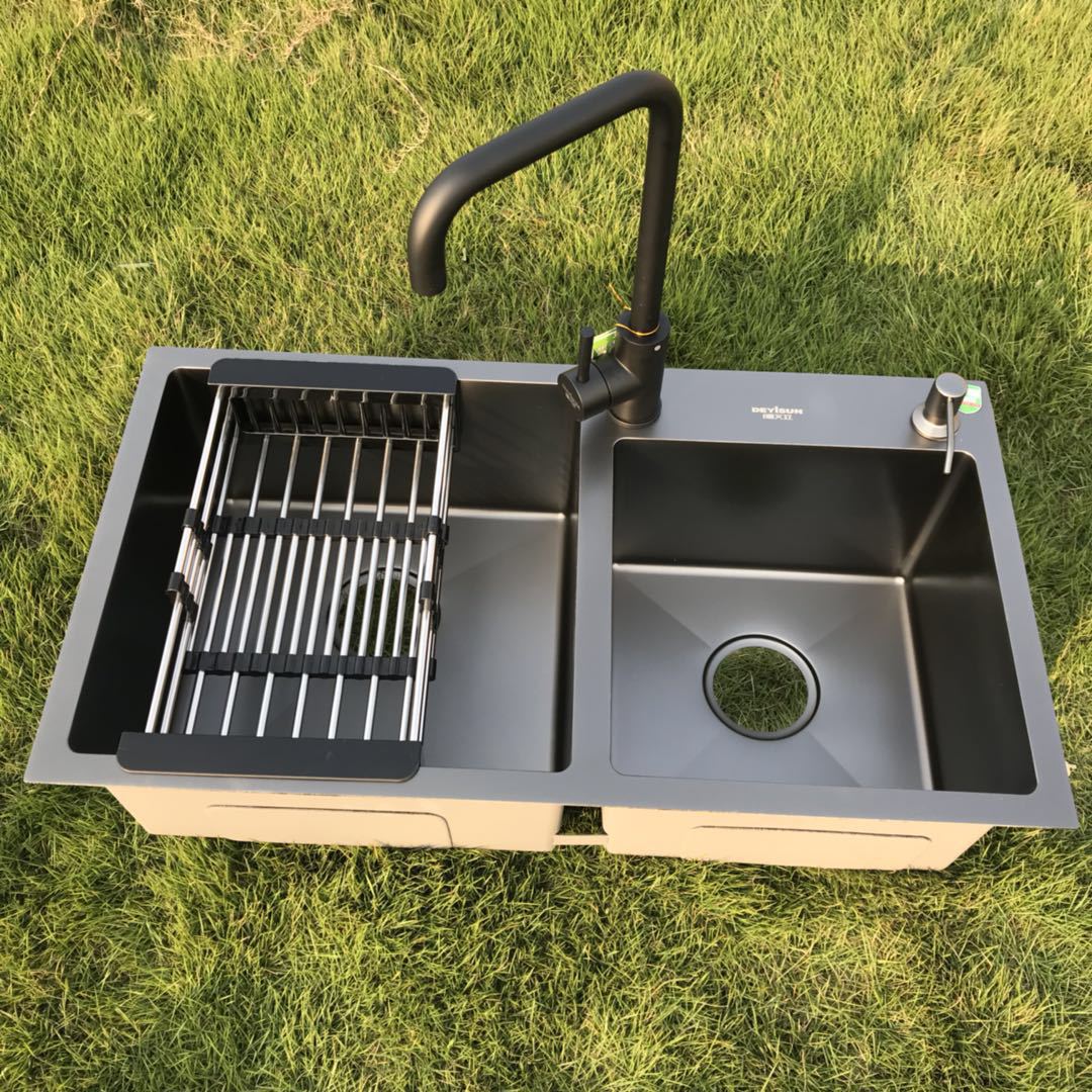 德义立 厂家直销批发手工水槽纳米水槽双槽洗菜盆供厨房用批发