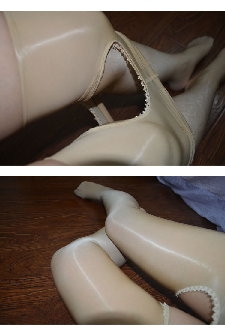 油光油亮丝袜情趣女油亮超薄秋大码亮丝连裤袜全透明性感开档丝袜-阿