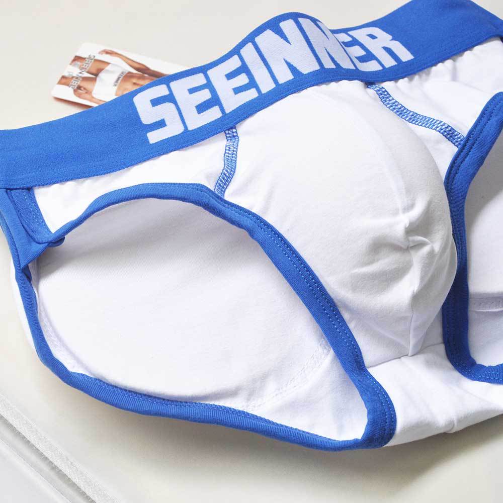 seeinner新款男士纯棉罩杯翘臀内裤性感时尚屁股加垫潮男三角内裤