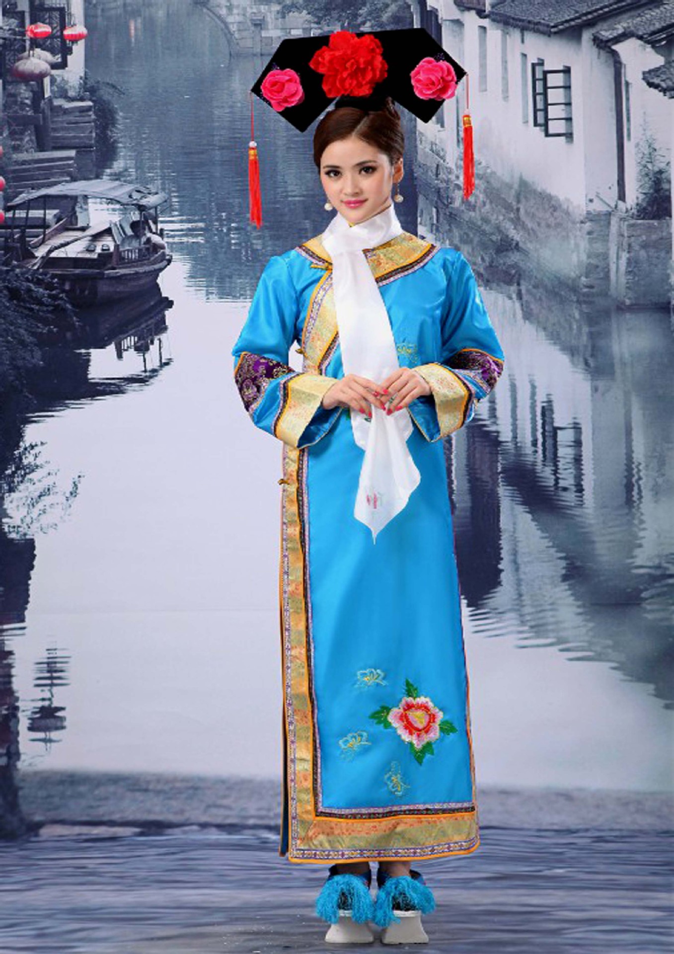 新款成人古装清朝宫廷儿童还珠格格公主旗服甄嬛后传满族演出服装