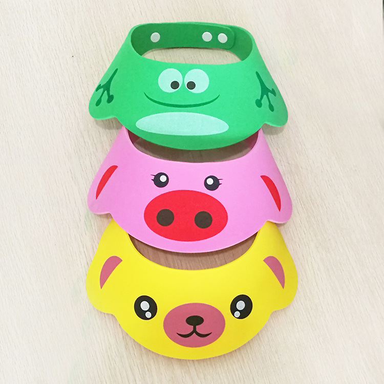 New Baby Shampoo Cap Cartoon Children's Bathing Shower Cap Infant Shampoo Cap Adjustable Thickening Baby Shower Cap