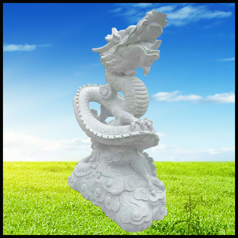 供应石雕龙 汉白玉龙 二龙戏珠 大理石龙头雕塑 曲阳雕刻