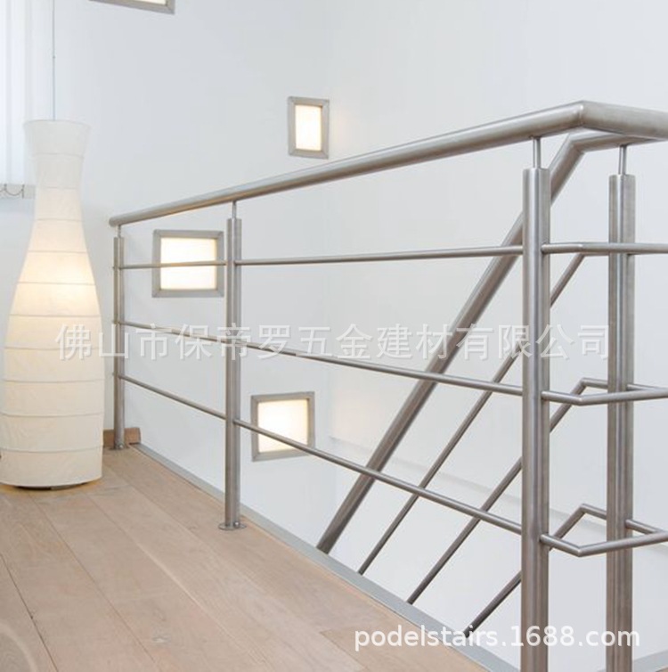 304不锈钢现代简约家用别墅室内栏杆楼梯扶手护栏