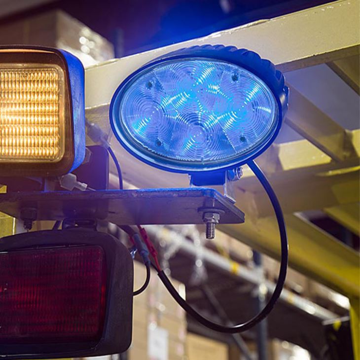 椭圆12w 10-80v dc 蓝光 叉车灯 led区域安全灯 安全警示信号灯