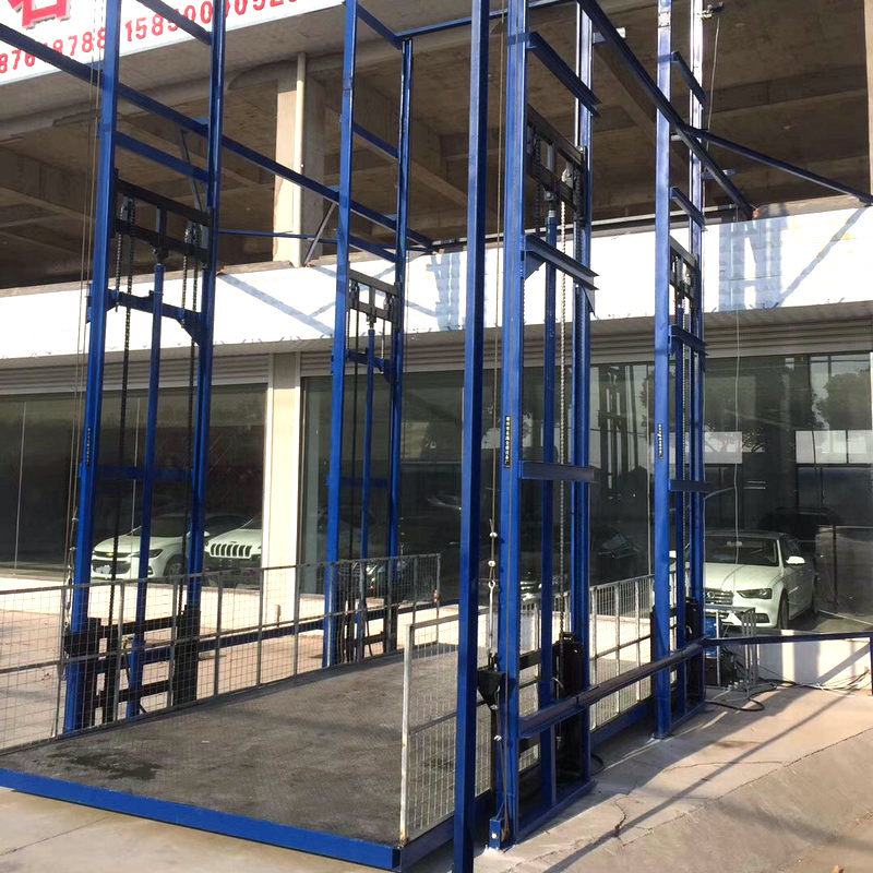 液压升降机升降平台 四缸四轨厂房升降货梯 简易升降货梯厂家定制