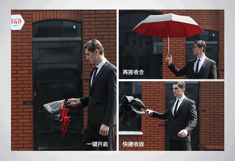 geovist植喜超大双层加厚伞全自动开收三人雨伞双人加大商务伞