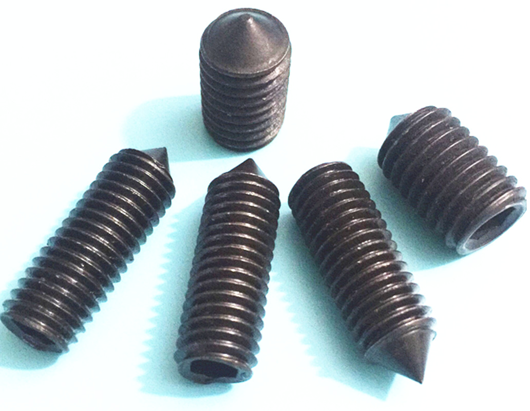 9级锥端机米】m3~m16内六角尖端紧定基米螺丝发黑无头顶丝钉