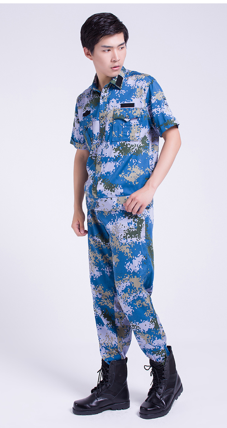 军迷户外迷彩服短袖套装男女作训服特种兵海洋迷彩军训服工作服夏