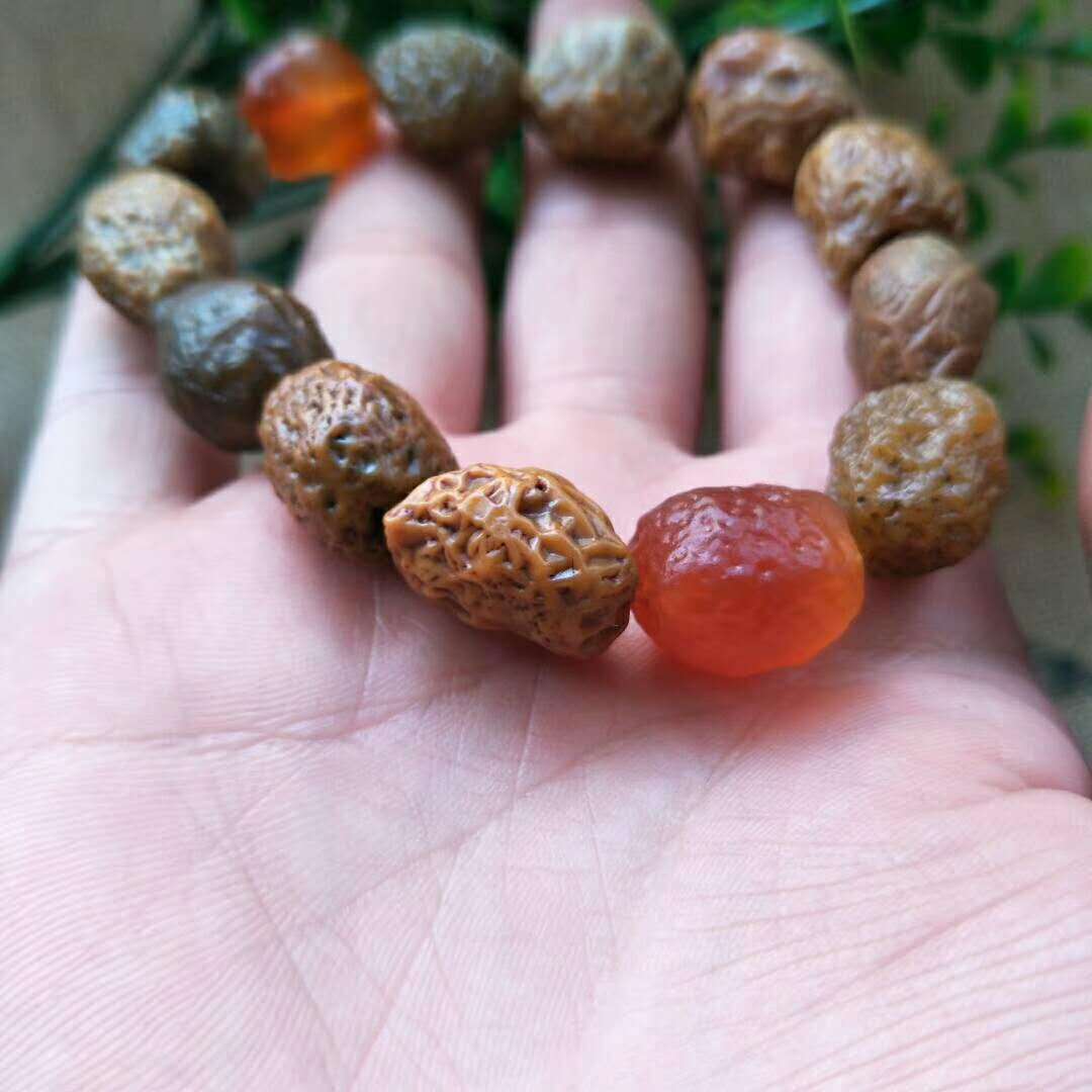 厂家直销阿拉善戈壁玉新疆葡萄干玛瑙原石手链筋脉石手串