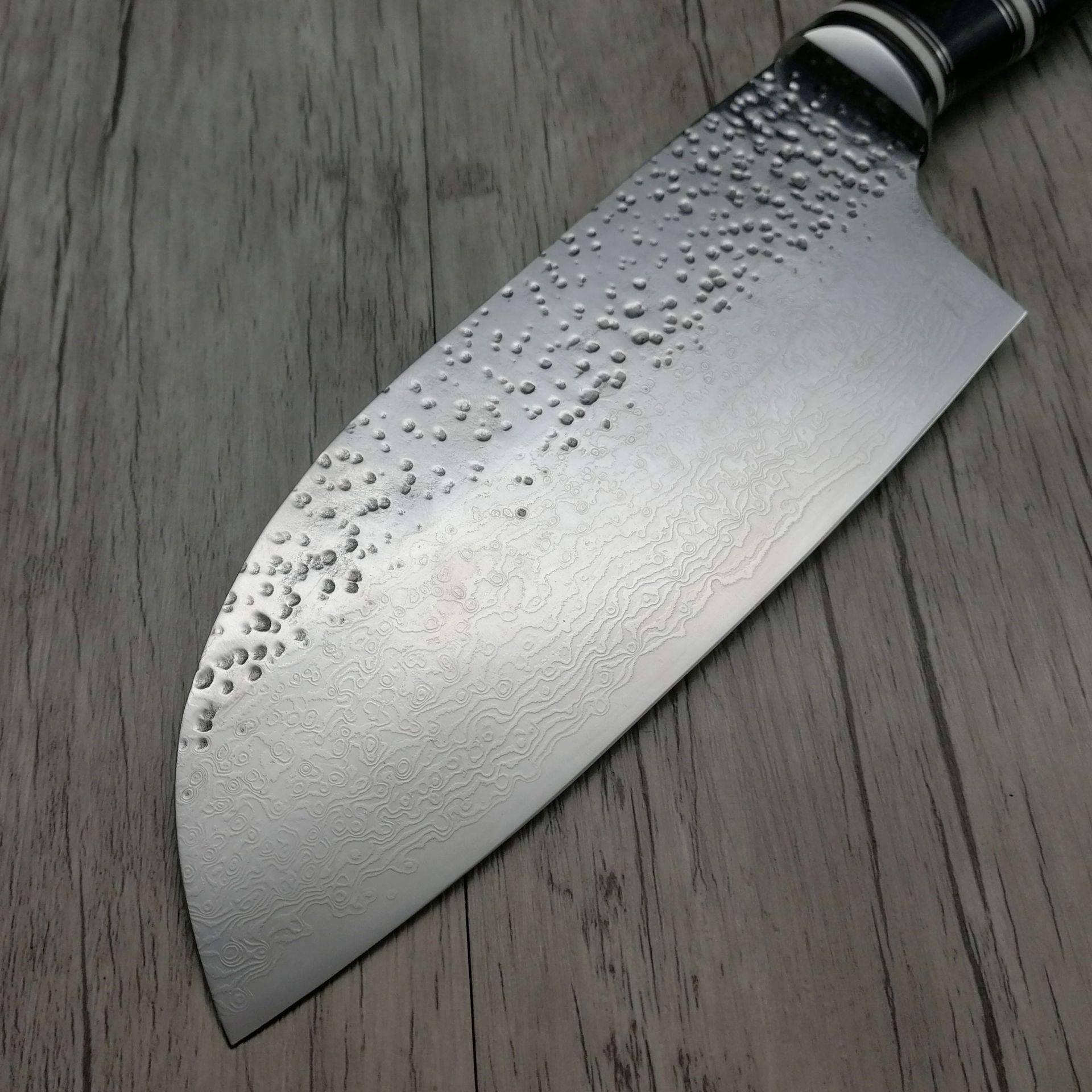 中式大马士革钢面包切片刀菜刀锋利型实用厨房刀厨刀花纹钢手工作