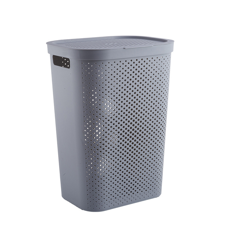 Factory Direct Sales Laundry Basket 60L Plastic Japanese Laundry Basket with Lid Classification Large Home Laundry Basket