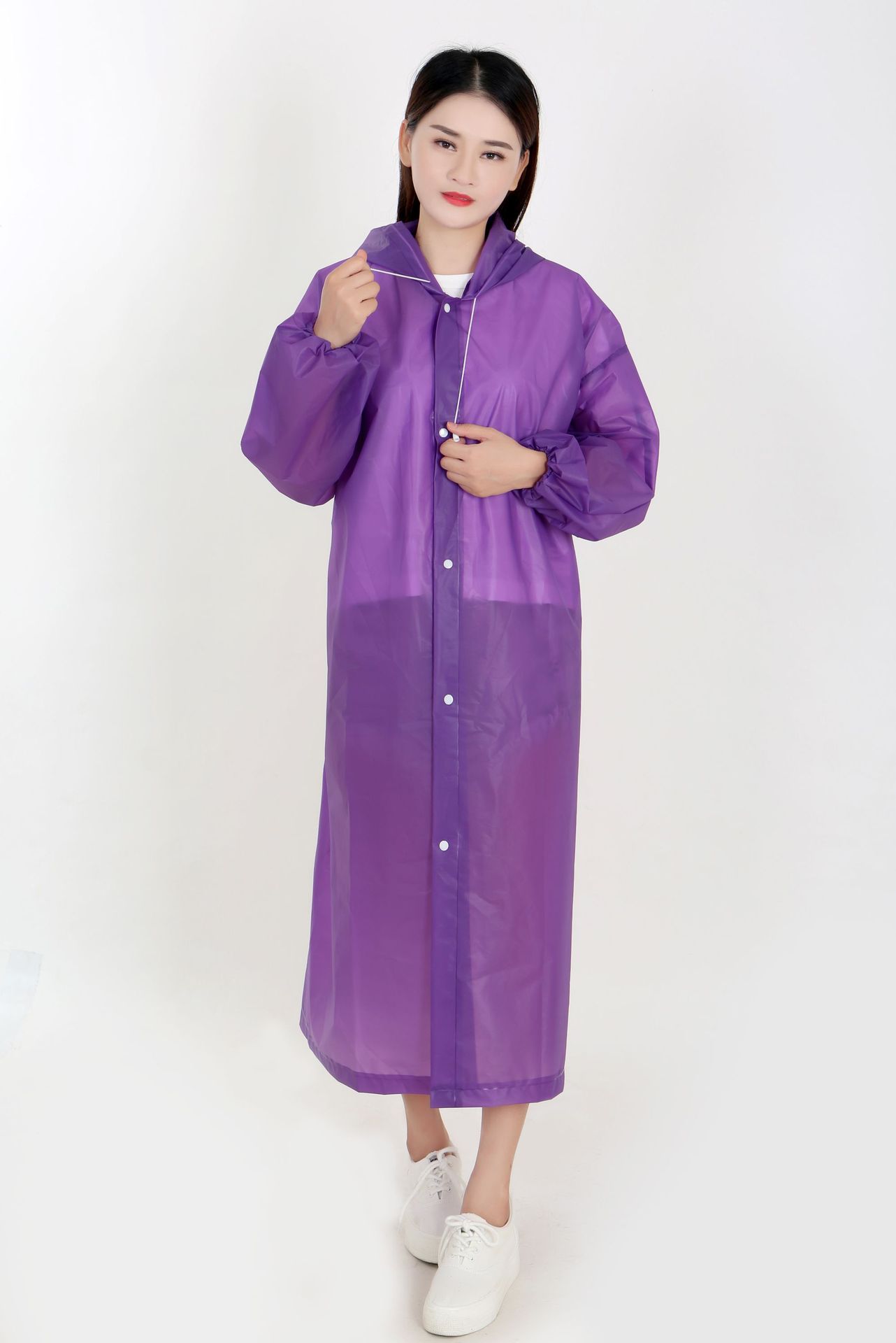 雨衣时尚带袖防水eva旅游雨衣成人非一次性连体雨衣批发定制