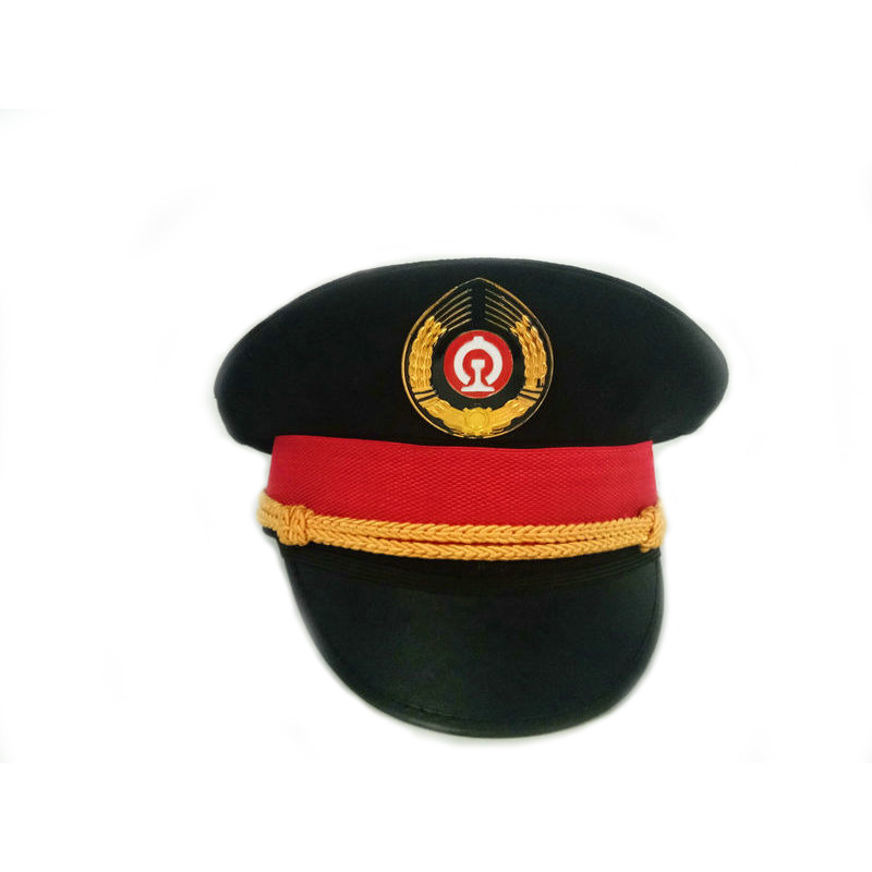 新款铁路帽子 高铁乘务员大檐帽 动车列车长制服帽 铁路大盖帽