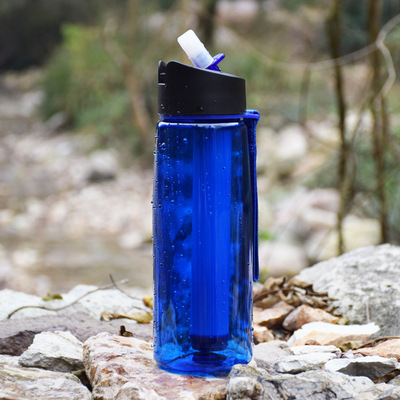 跨境爆款户外运动便携式净水壶提绳过滤水杯直饮净水杯户外净水器