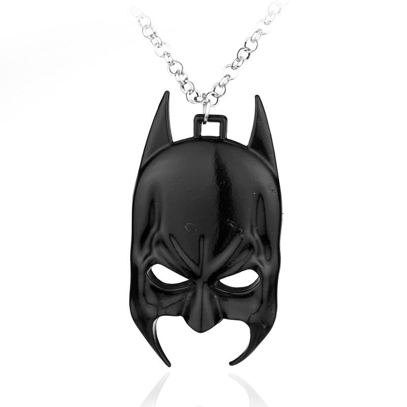 外贸热销欧美饰品 漫威英雄 batman 蝙蝠侠面具吊坠项链毛衣链