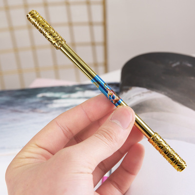 创意蓝色中性笔金箍棒银色学生书写笔学校节日送学生赠品文具批发