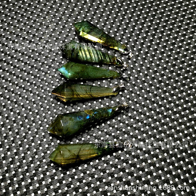 蓝月光石灵摆 长40~55毫米左右钙钠斜长石拉长石灵摆