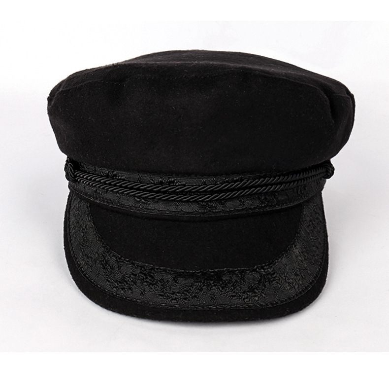 2018爆款毛呢民国青年帽寒冬保暖韩版时尚新款pu八角贝雷帽 帽子